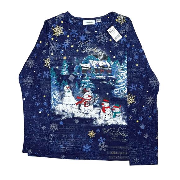 Vintage IB Diffusion Sears Christmas Winter Shirt Womens S NWT - Picture 1 of 12